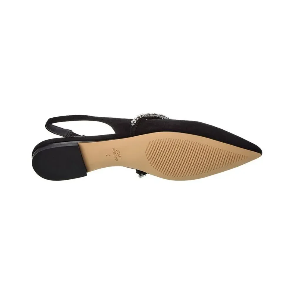 Stuart Weitzman Black Flats with Silver Accents - Picture 4 of 7